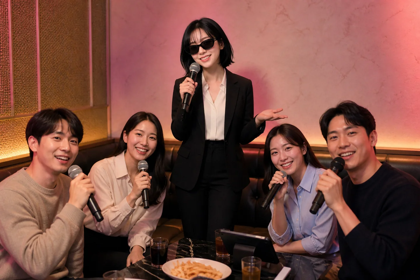 가락동 노래방 이용 안내를 받는 성인 모임