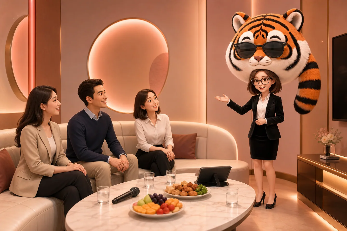 가락동 노래방 이용 안내를 받는 성인 모임