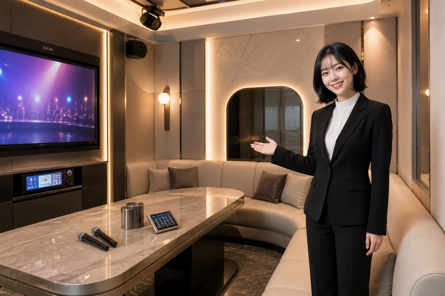 밝고 정돈된 가락동 프라이빗 노래방 공간