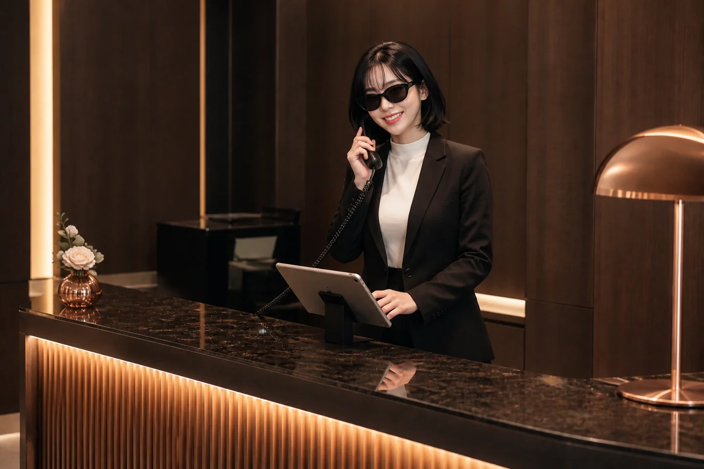 가락시장노래방 이용절차를 안내하는 실사 안내 모델